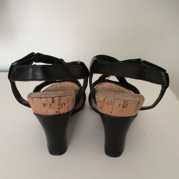 Aerosoles "Wonderplush" Womens Black Ankle-strap Slide w/3.5" Wedge Heel-Size 6M - Picture 8 of 9